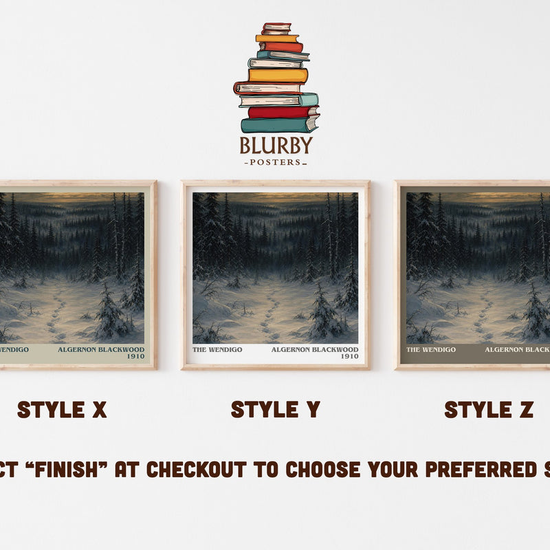 The Wendigo literary print in frame leaning in hallway – horror wall art