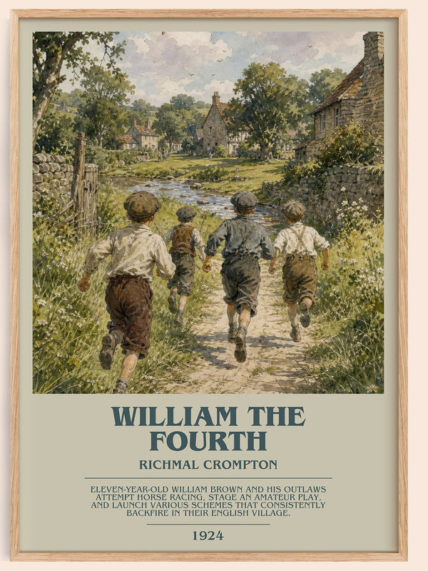 William the Fourth bookish book poster by Richmal Crompton – framed literary art print