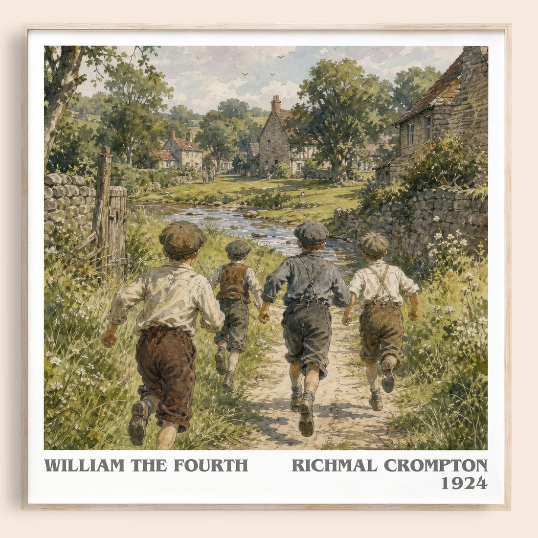 William the Fourth literary book poster by Richmal Crompton – framed literary art print