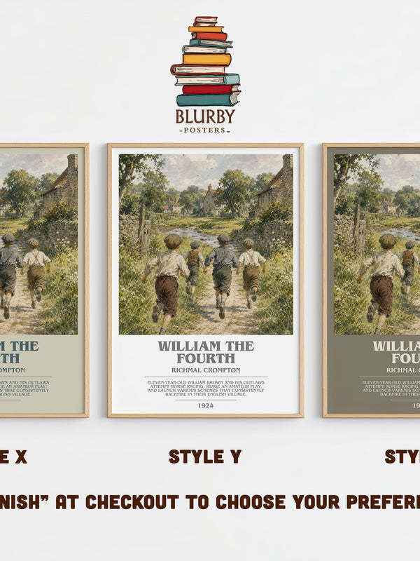 William the Fourth bookish print in frame leaning in hallway – childrens wall art