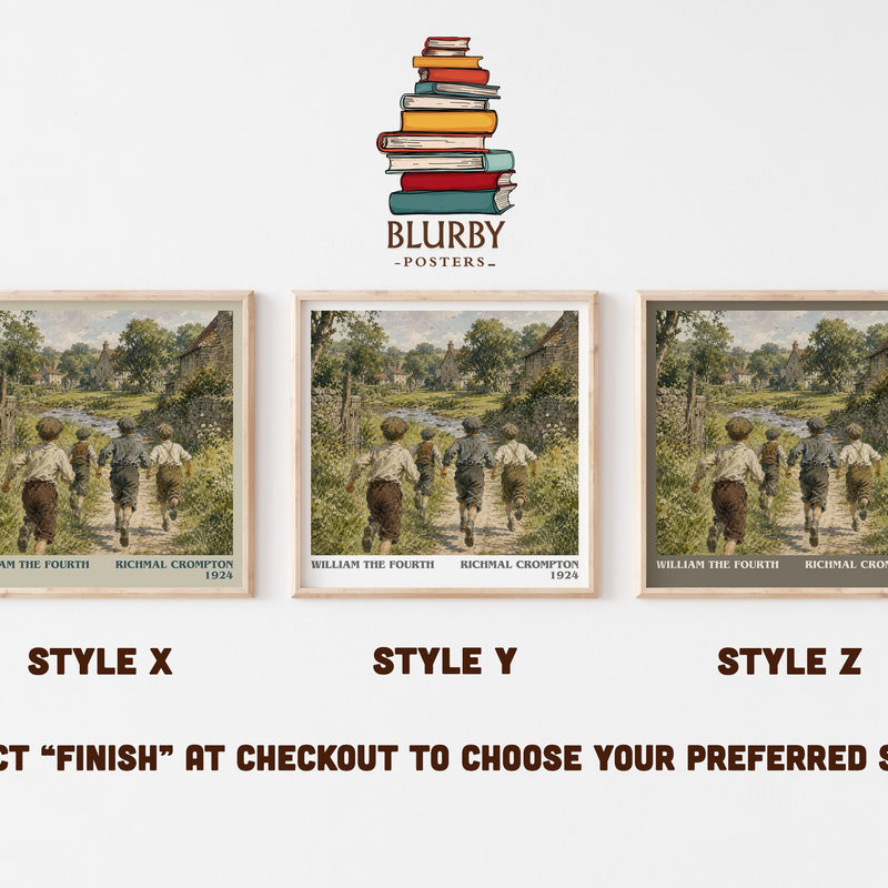 William the Fourth literary print in frame leaning in hallway – childrens wall art