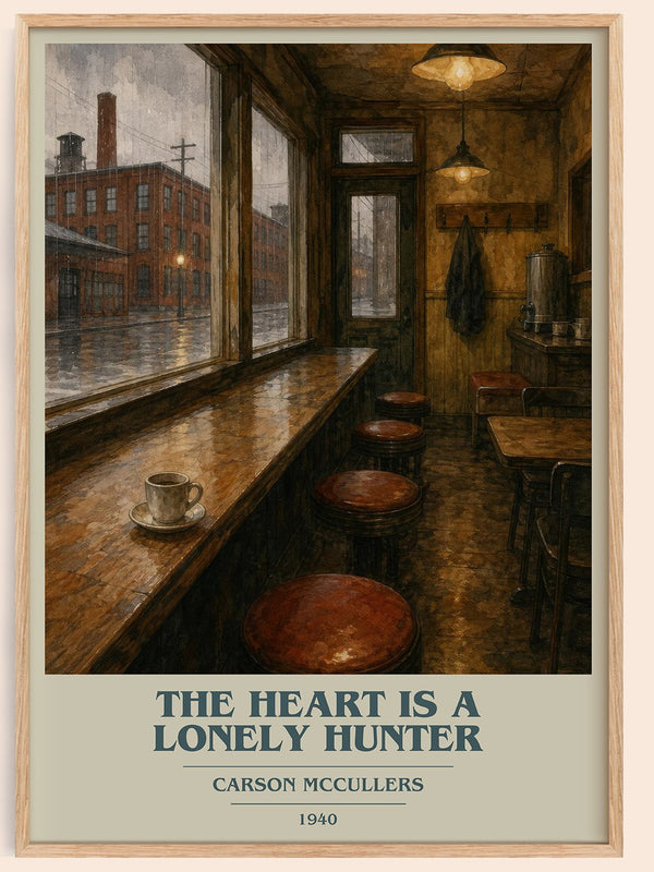 The Heart Is a Lonely Hunter book cover book poster by Carson McCullers – framed literary art print