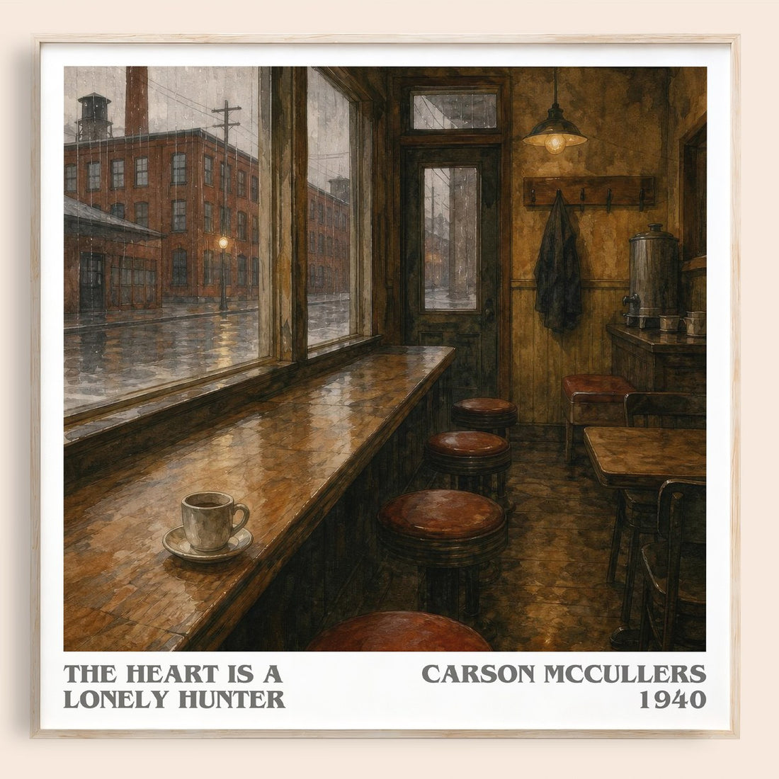 The Heart Is a Lonely Hunter literary book poster by Carson McCullers – framed literary art print