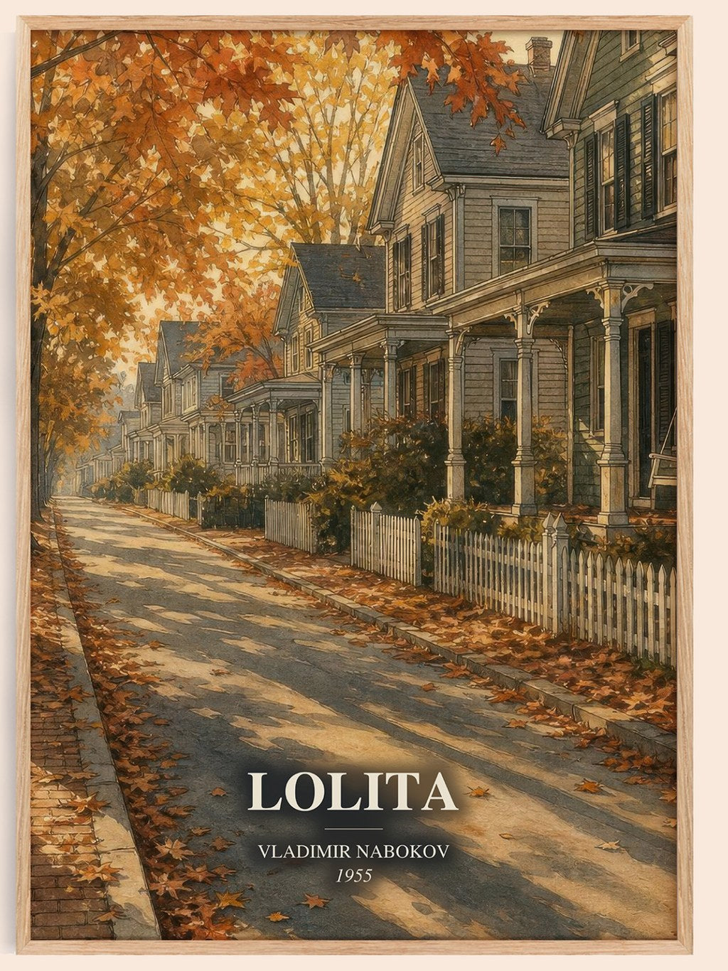 Lolita watercolour book poster by Vladimir Nabokov – framed literary art print