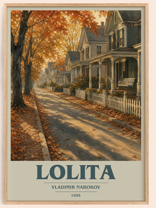 Lolita book cover book poster by Vladimir Nabokov – framed literary art print