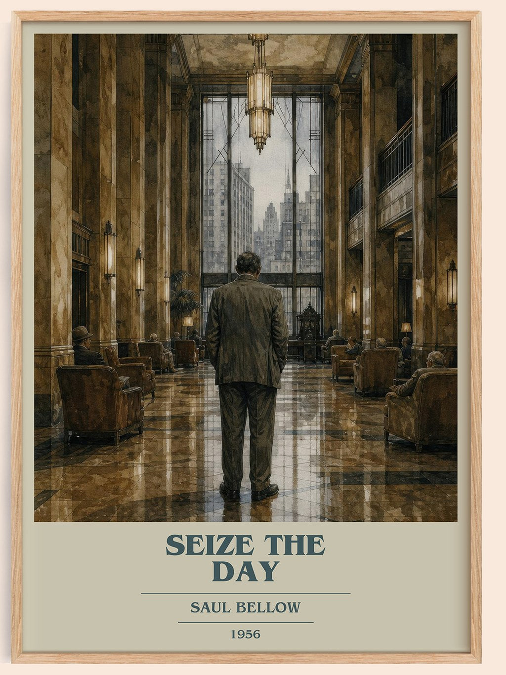 Seize the Day book cover book poster by Saul Bellow – framed literary art print