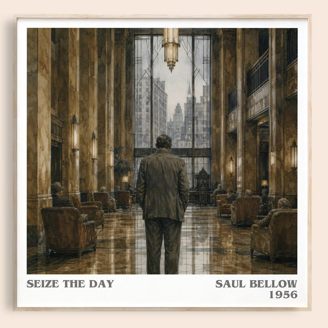 Seize the Day literary book poster by Saul Bellow – framed literary art print
