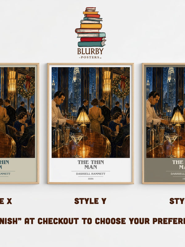 The Thin Man book cover print in frame leaning in hallway – mystery wall art