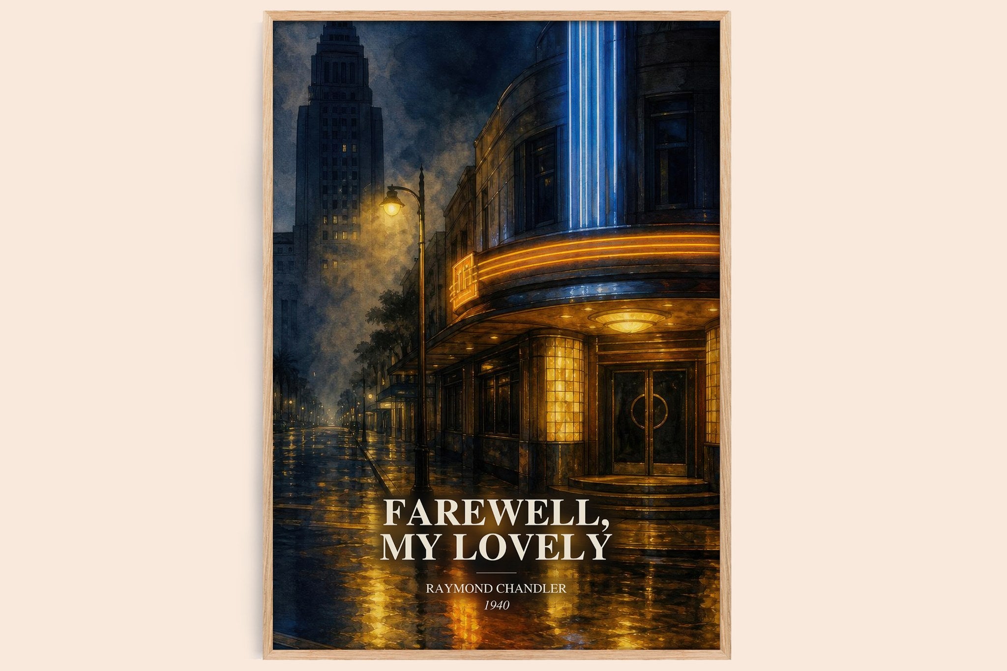 Farewell, My Lovely Book Watercolour Illustration by Raymond Chandler