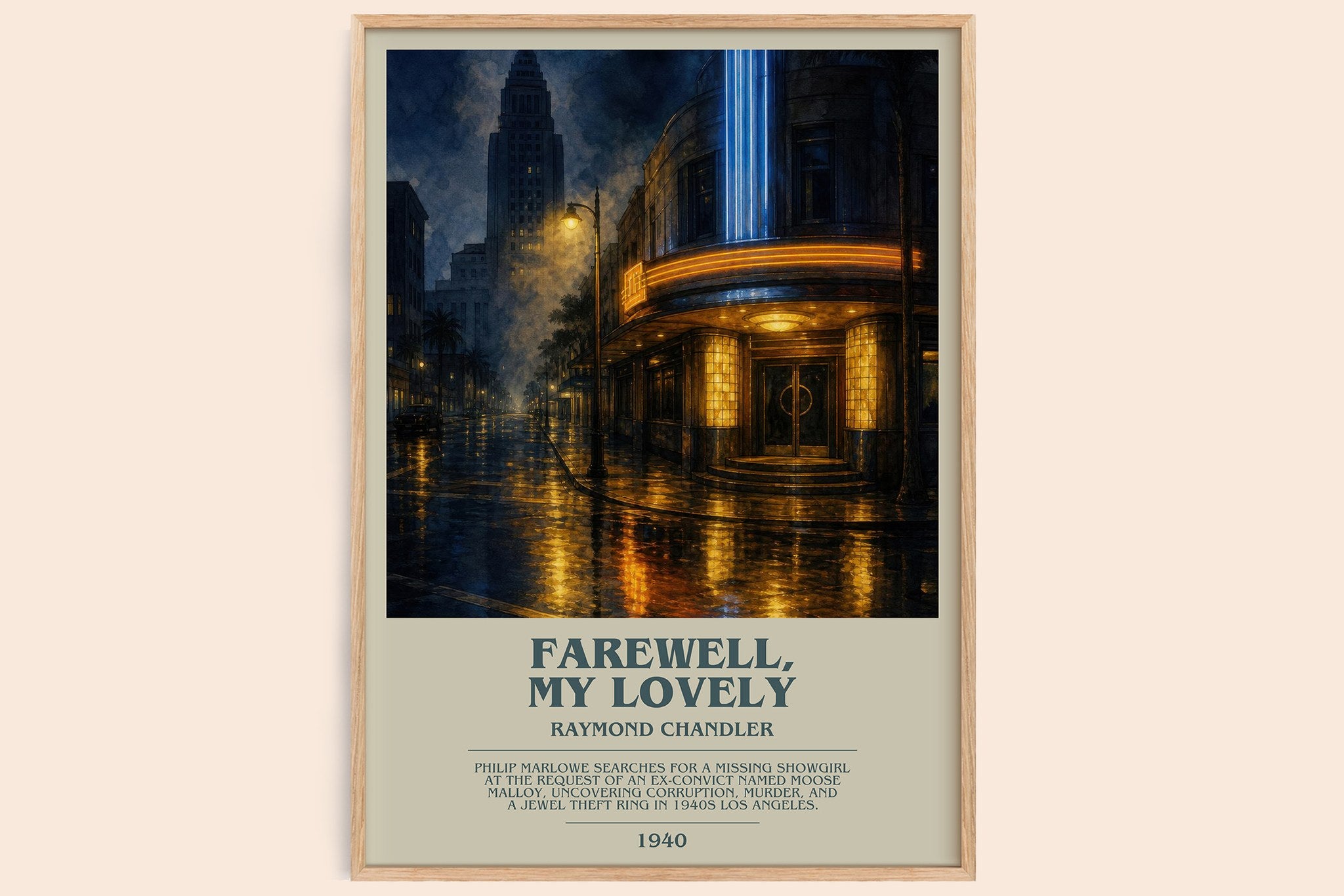 Farewell, My Lovely Bookish Wall Art by Raymond Chandler