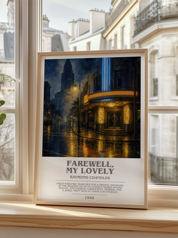Farewell, My Lovely bookish poster colour and style options – Raymond Chandler book art