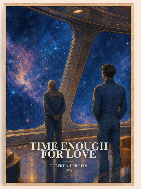 Time Enough for Love watercolour book poster by Robert A. Heinlein – framed literary art print