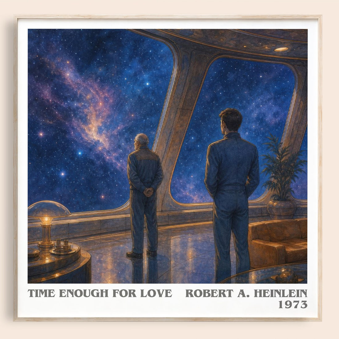 Time Enough for Love literary book poster by Robert A. Heinlein – framed literary art print