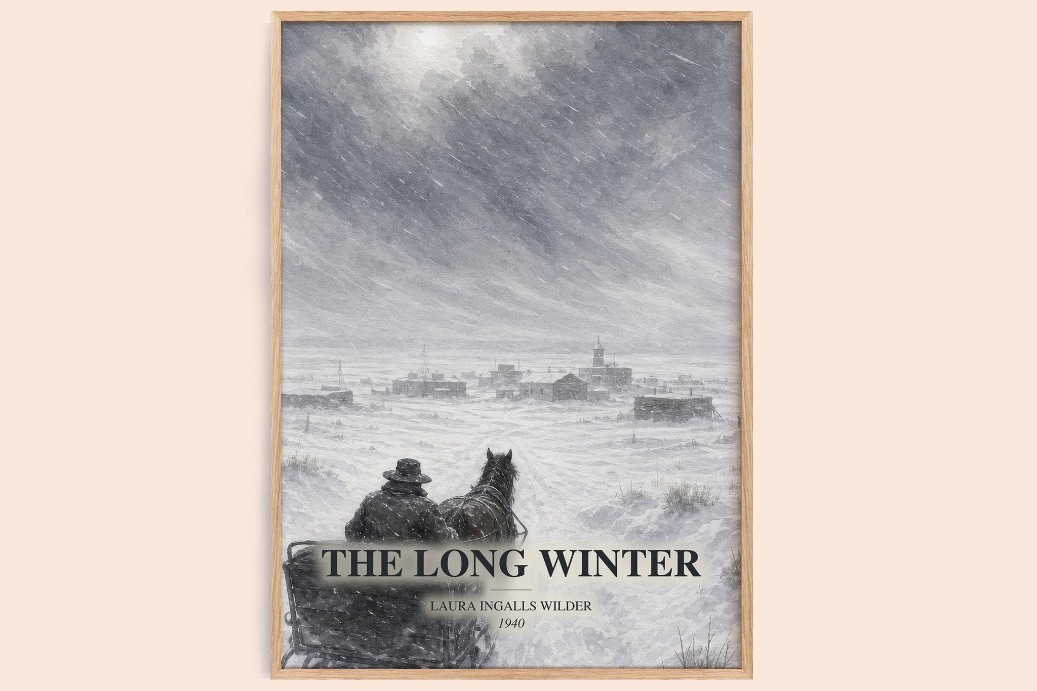 The Long Winter Book Watercolour Illustration by Laura Ingalls Wilder