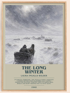 The Long Winter bookish book poster by Laura Ingalls Wilder – framed literary art print