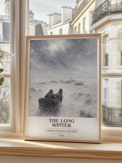The Long Winter book cover poster colour and style options – Laura Ingalls Wilder book art