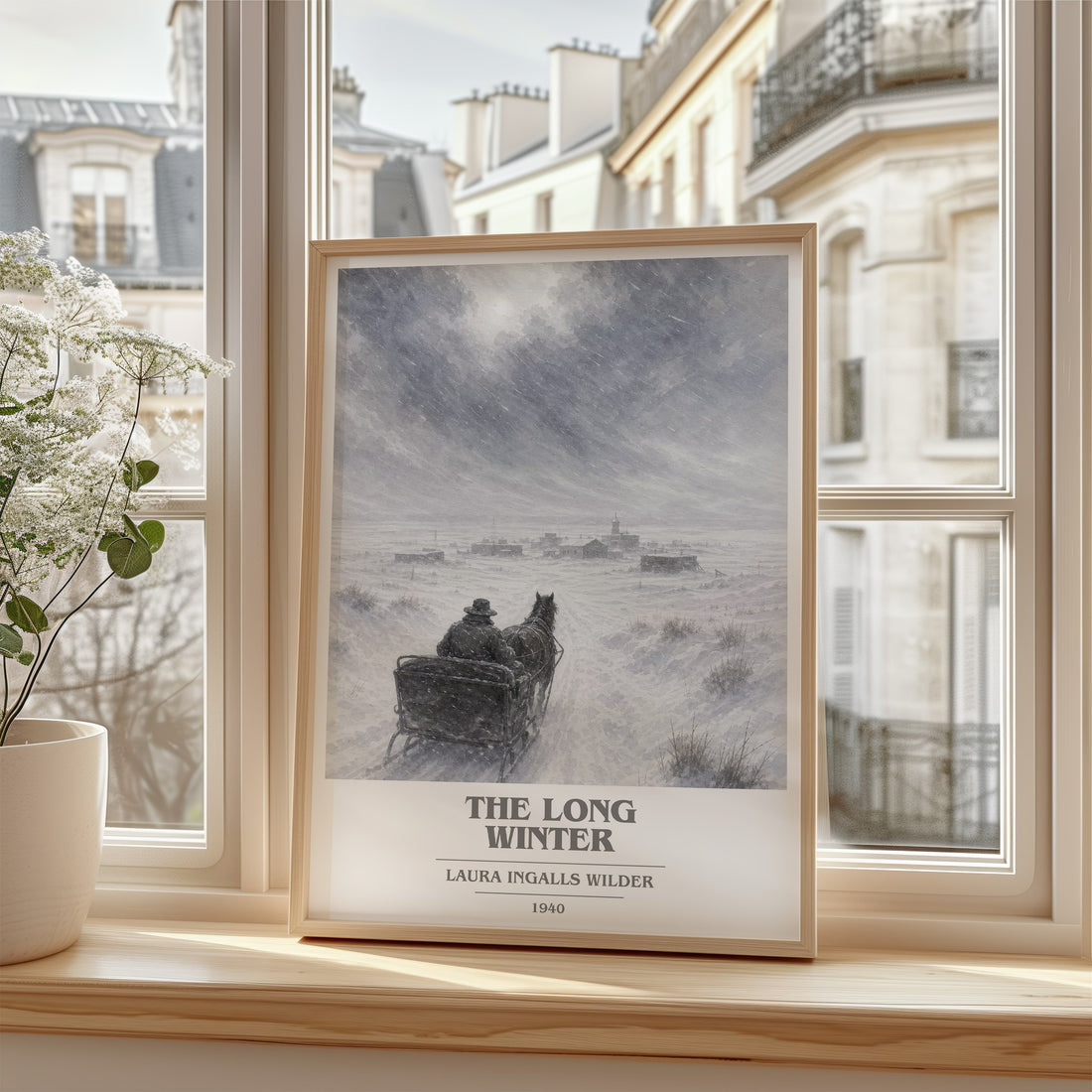 The Long Winter book cover poster colour and style options – Laura Ingalls Wilder book art