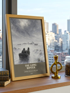 The Long Winter book cover print framed by window – literary home decor