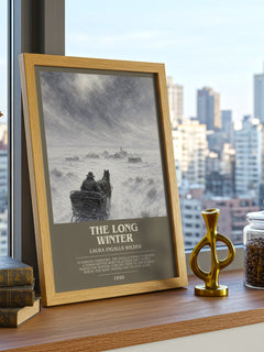The Long Winter bookish print framed by window – literary home decor