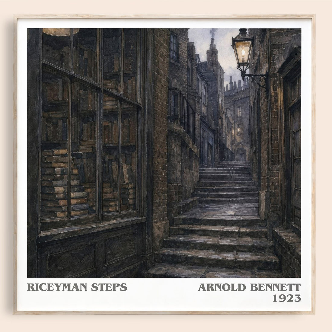 Riceyman Steps literary book poster by Arnold Bennett – framed literary art print