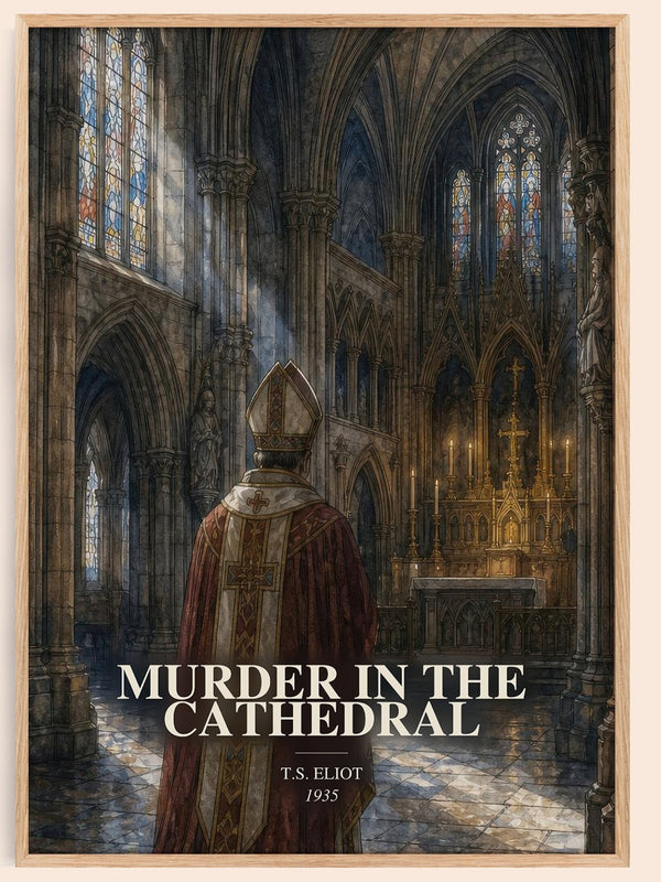 Murder in the Cathedral watercolour book poster by T.S. Eliot – framed literary art print