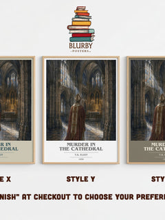 Murder in the Cathedral book cover print in frame leaning in hallway – poetry wall art