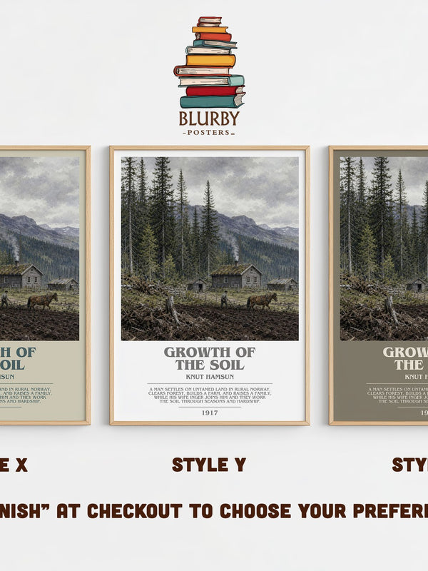 Growth of the Soil bookish print in frame leaning in hallway – literary fiction wall art