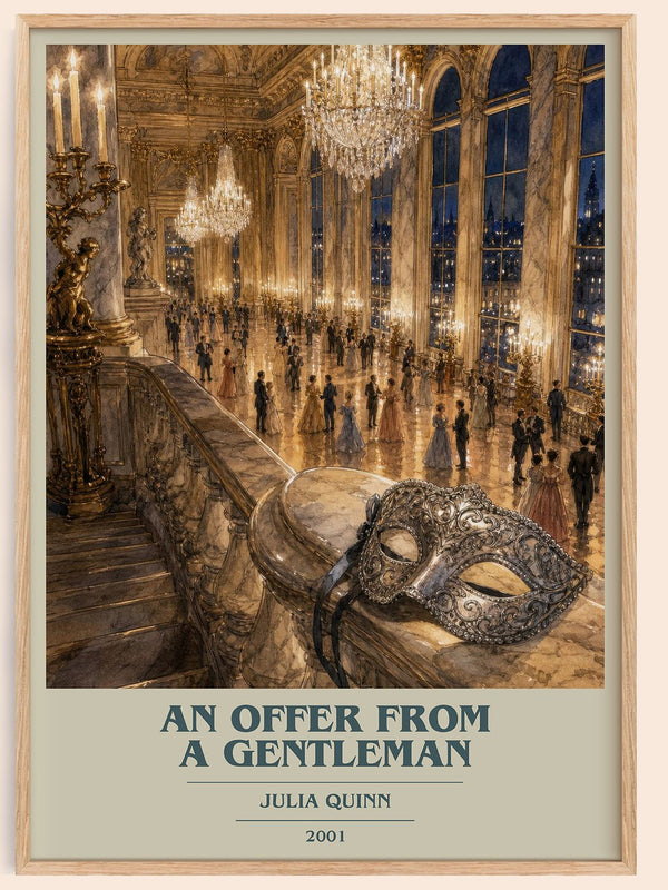 An Offer From a Gentleman book cover book poster by Julia Quinn – framed literary art print