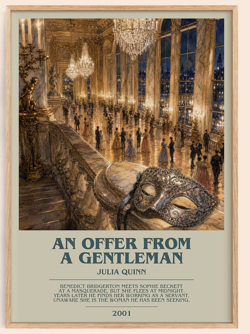 An Offer From a Gentleman bookish book poster by Julia Quinn – framed literary art print