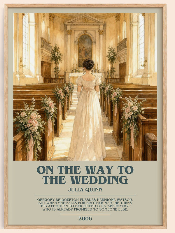 On the Way to the Wedding bookish book poster by Julia Quinn – framed literary art print