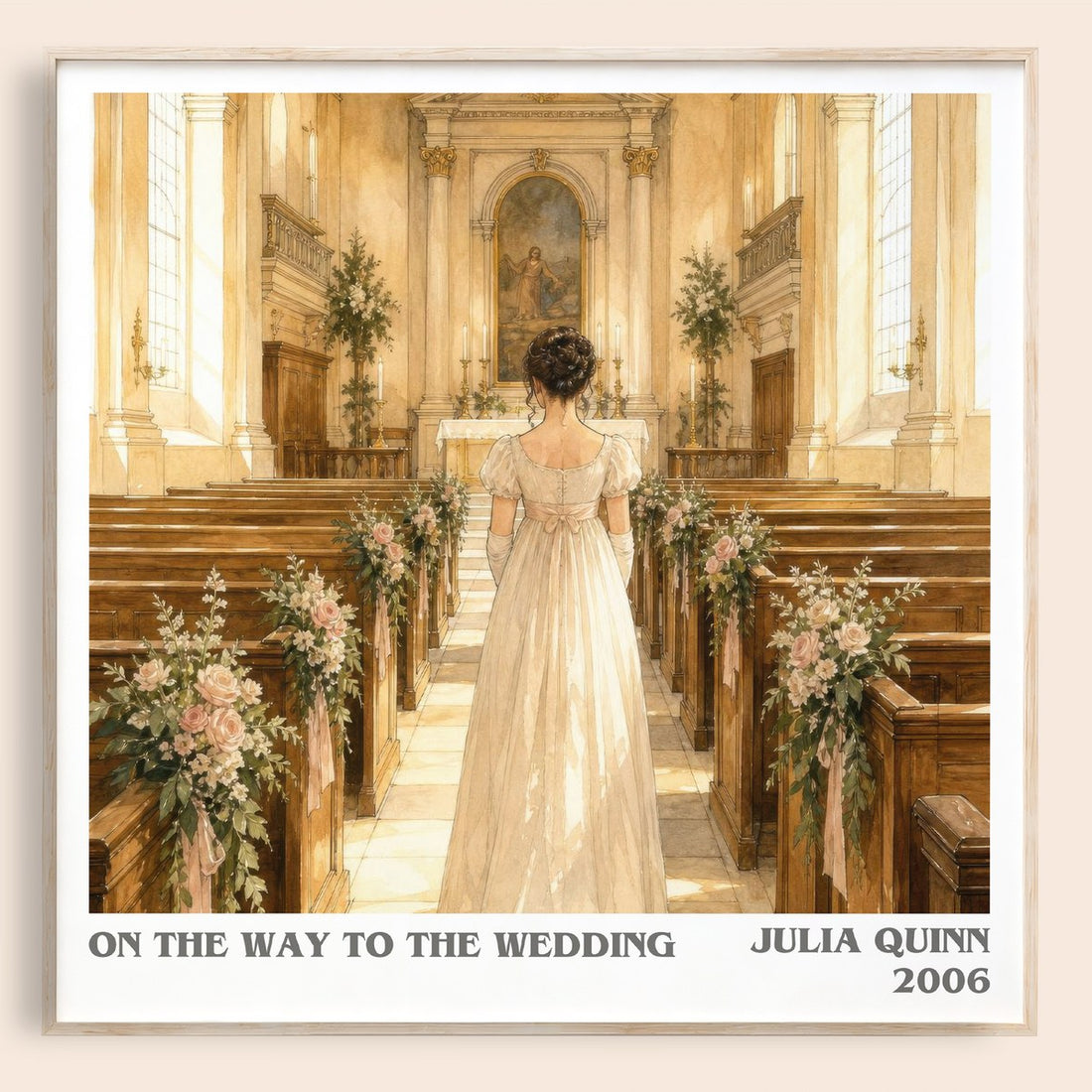 On the Way to the Wedding literary book poster by Julia Quinn – framed literary art print
