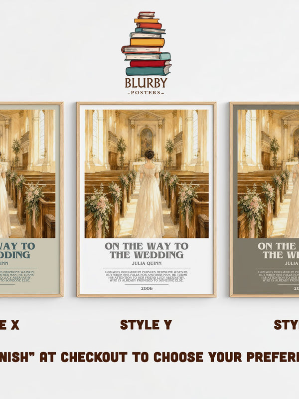 On the Way to the Wedding bookish print in frame leaning in hallway – romance wall art