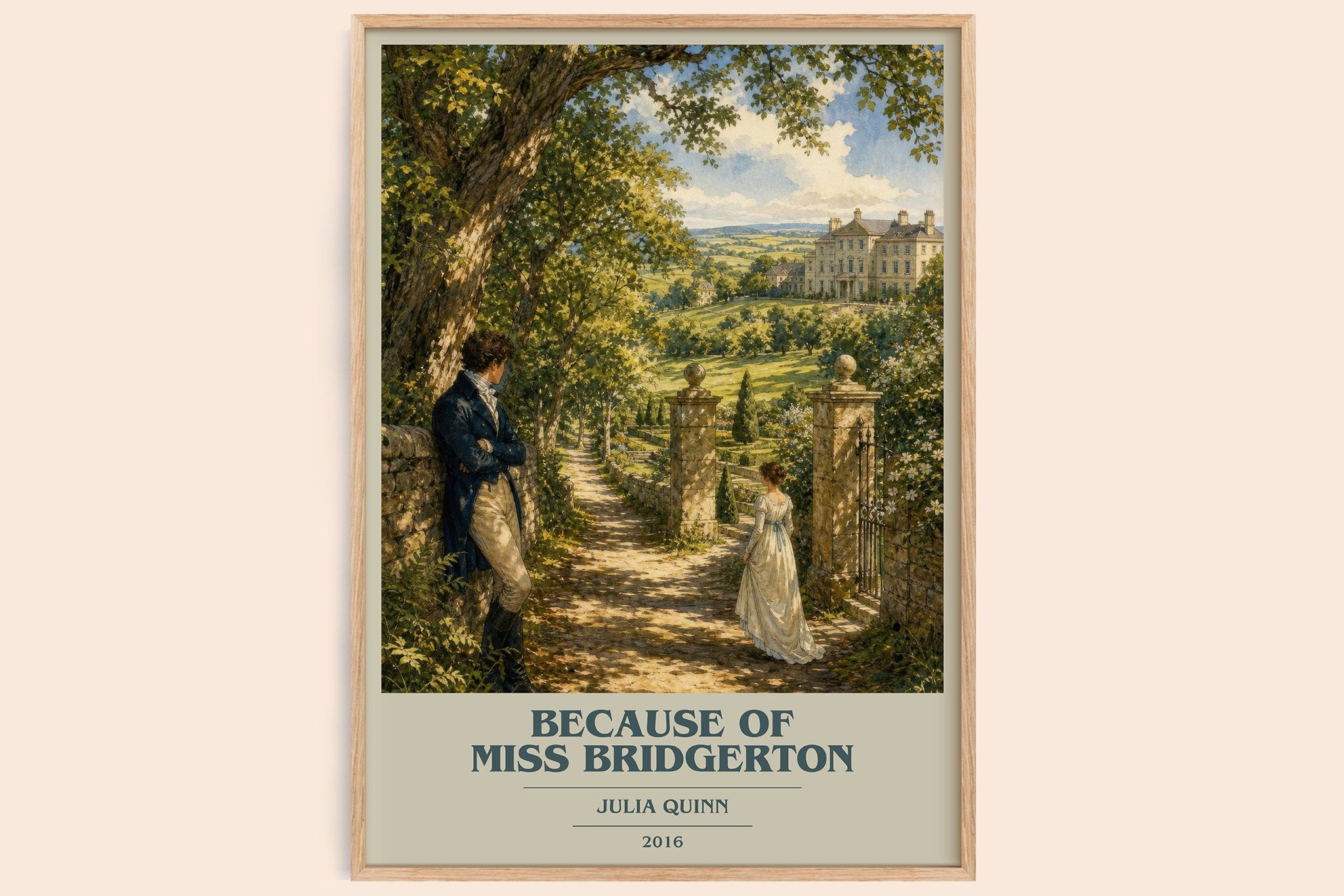 Because of Miss Bridgerton Book Cover Poster by Julia Quinn