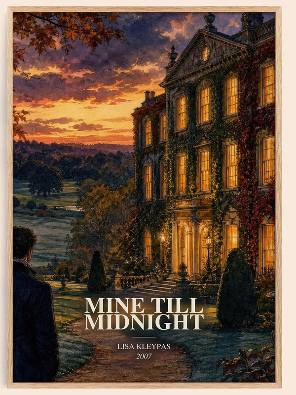 Mine Till Midnight watercolour book poster by Lisa Kleypas – framed literary art print