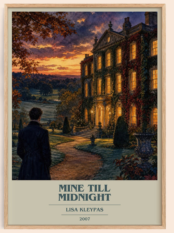 Mine Till Midnight book cover book poster by Lisa Kleypas – framed literary art print