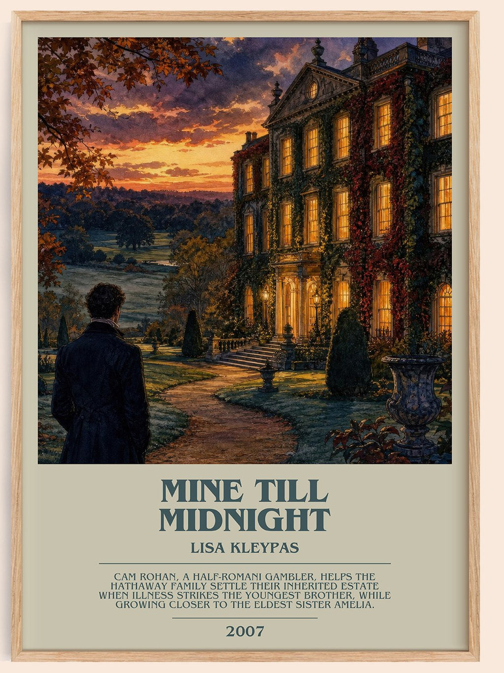 Mine Till Midnight bookish book poster by Lisa Kleypas – framed literary art print