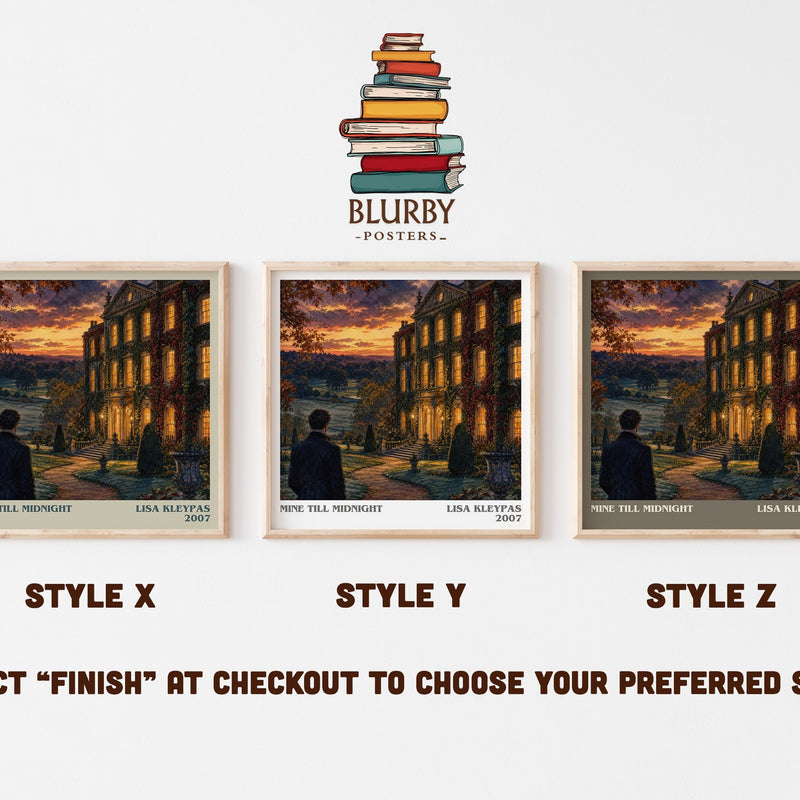 Mine Till Midnight literary print in frame leaning in hallway – romance wall art