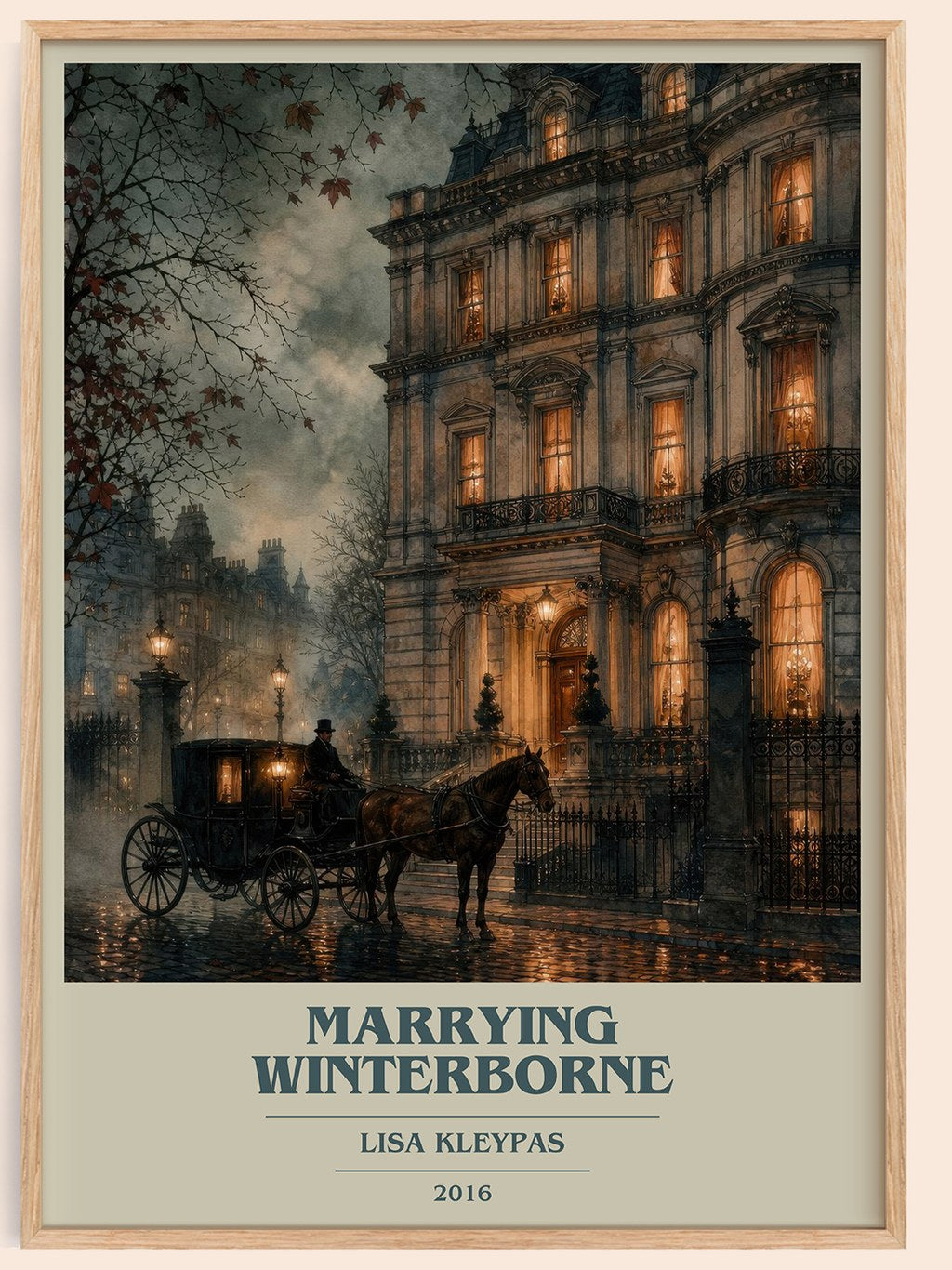 Marrying Winterborne book cover book poster by Lisa Kleypas – framed literary art print