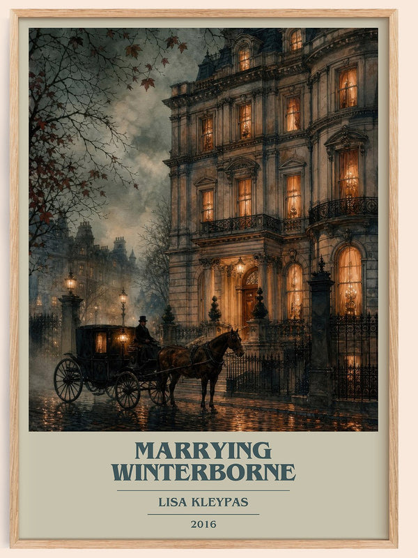 Marrying Winterborne book cover book poster by Lisa Kleypas – framed literary art print
