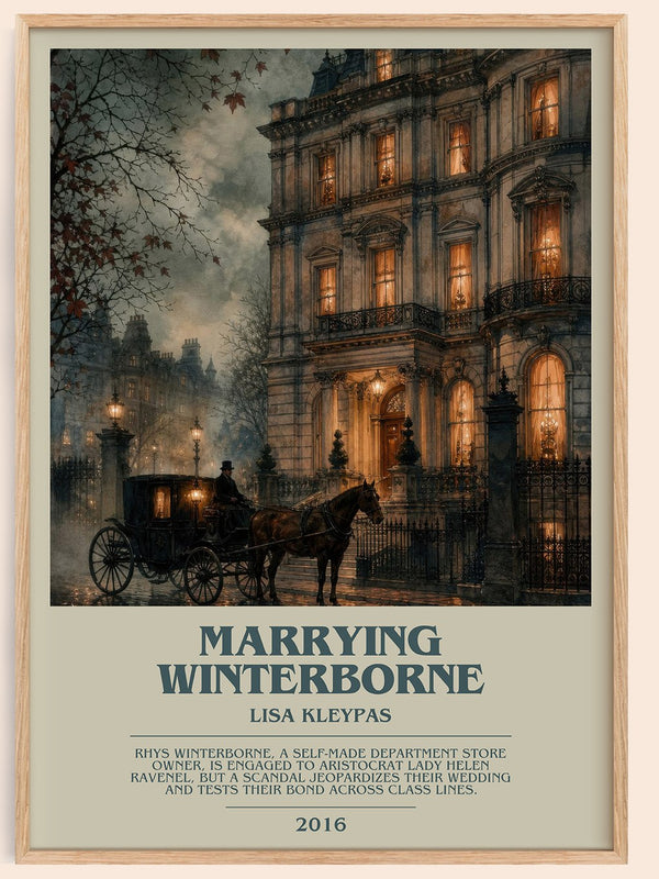 Marrying Winterborne bookish book poster by Lisa Kleypas – framed literary art print
