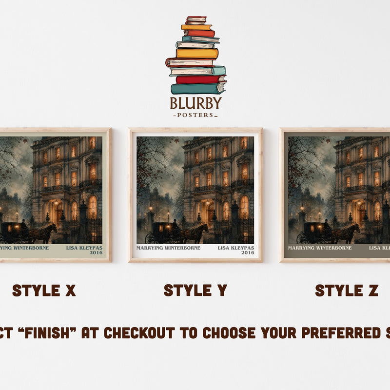 Marrying Winterborne literary print in frame leaning in hallway – romance wall art