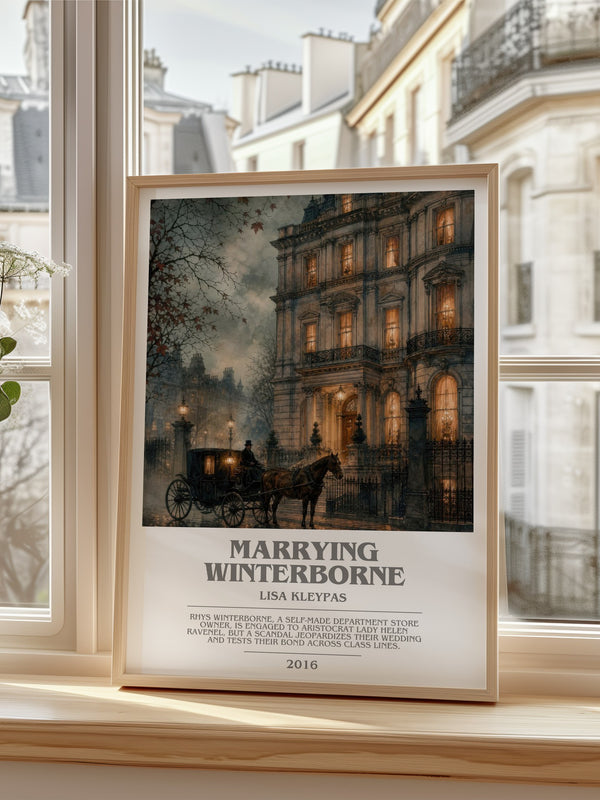 Marrying Winterborne bookish poster colour and style options – Lisa Kleypas book art