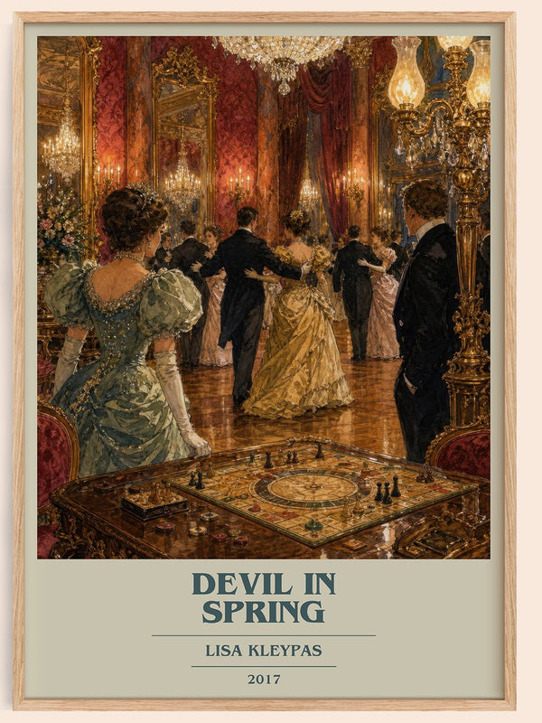 Devil in Spring book cover book poster by Lisa Kleypas – framed literary art print