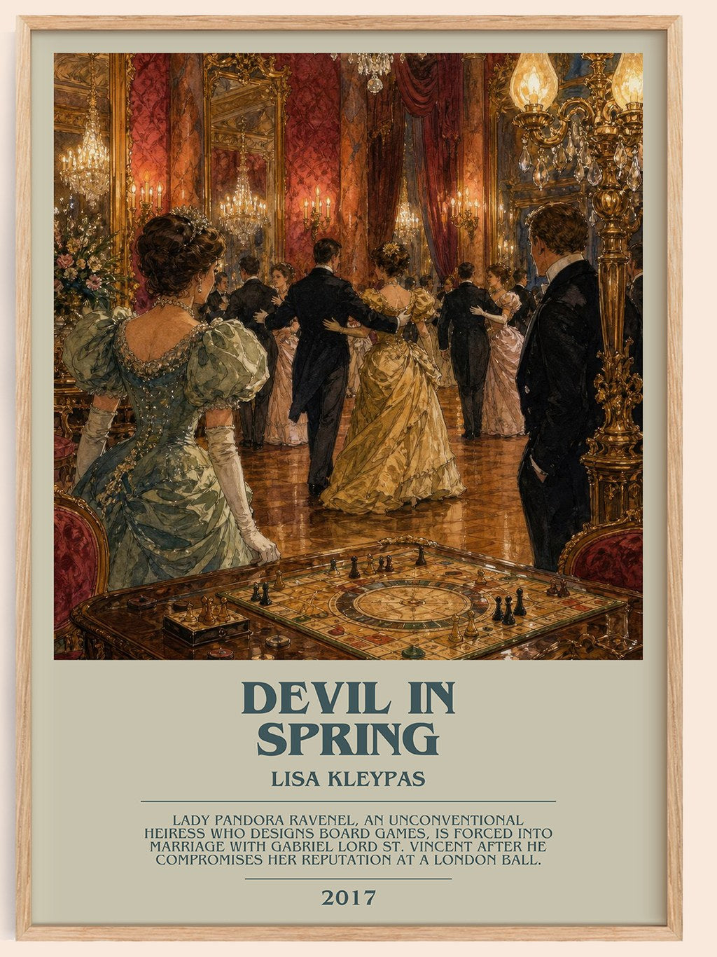 Devil in Spring bookish book poster by Lisa Kleypas – framed literary art print