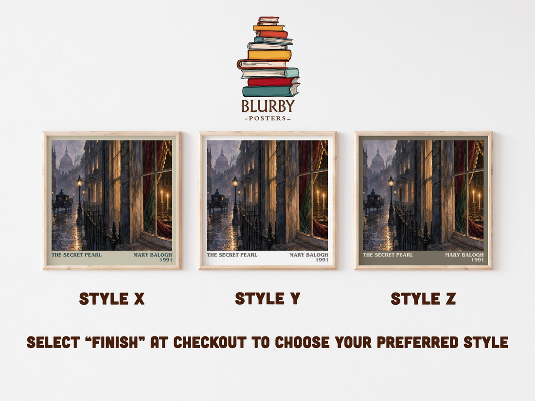 The Secret Pearl literary print in frame leaning in hallway – romance wall art (mockup)
