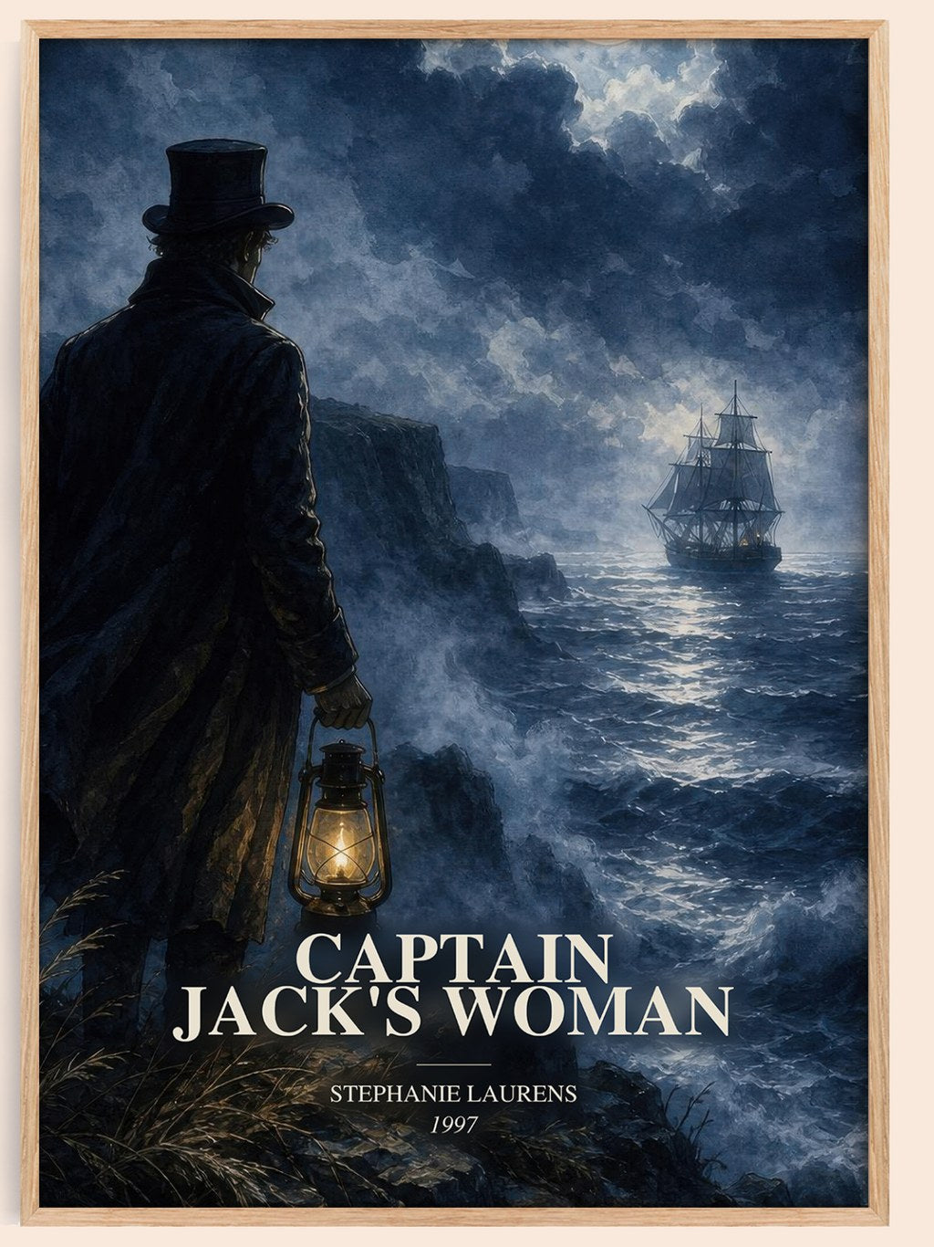Captain Jack's Woman watercolour book poster by Stephanie Laurens – framed literary art print