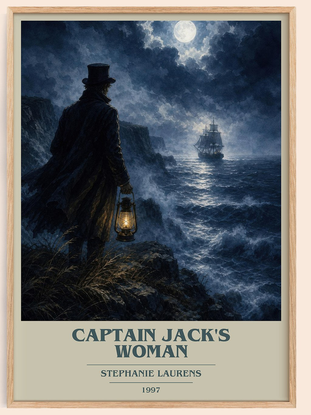 Captain Jack's Woman book cover book poster by Stephanie Laurens – framed literary art print