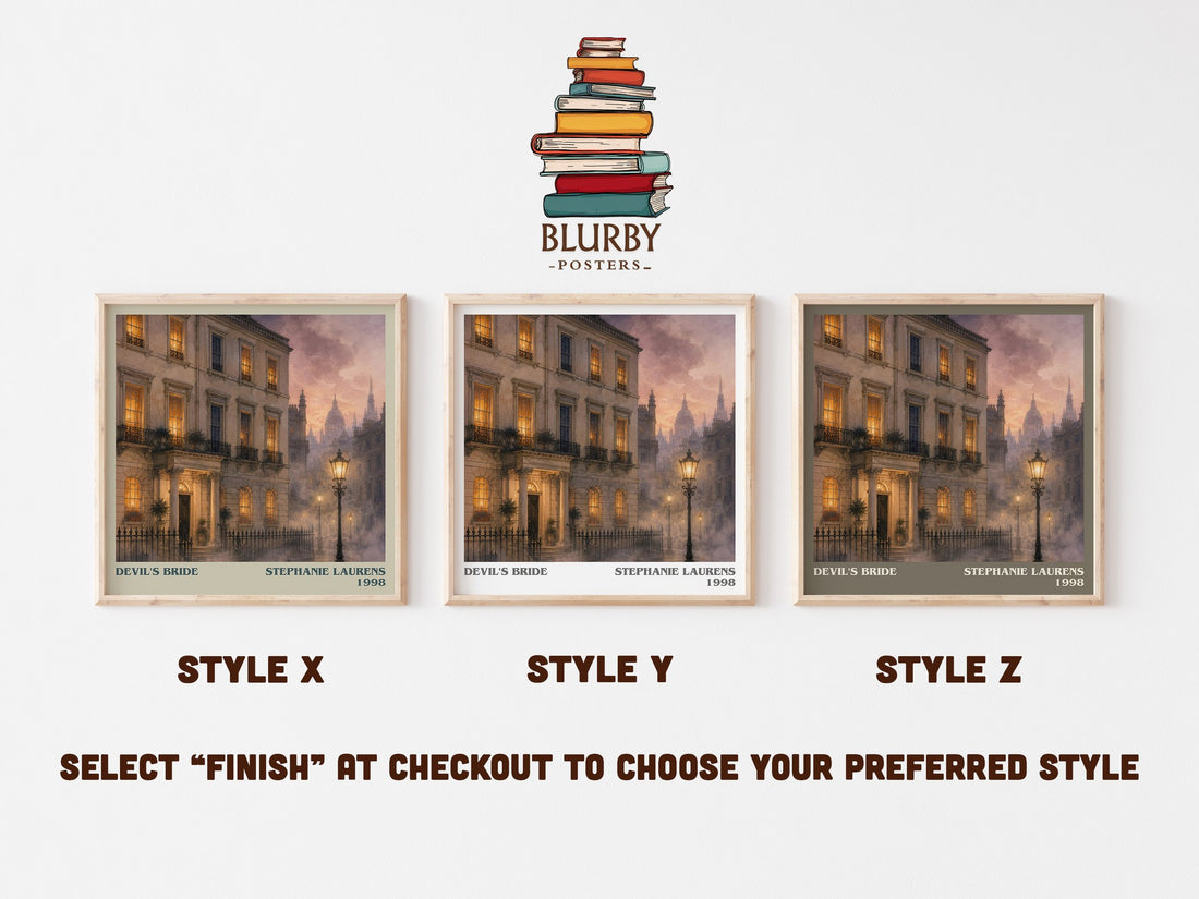 Devil's Bride literary print in frame leaning in hallway – romance wall art (mockup)