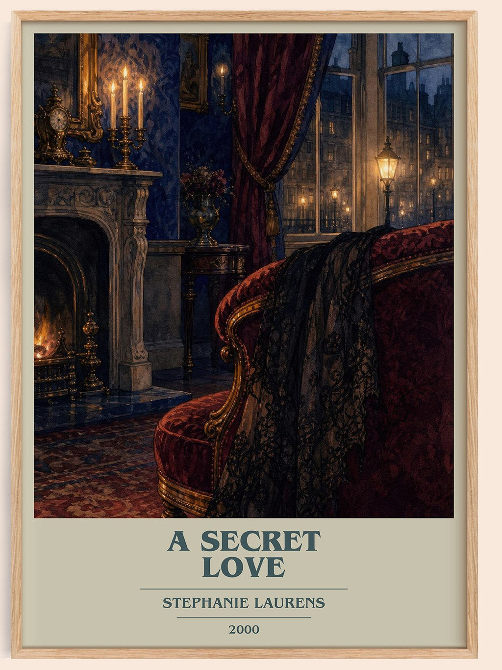 A Secret Love book cover book poster by Stephanie Laurens – framed literary art print