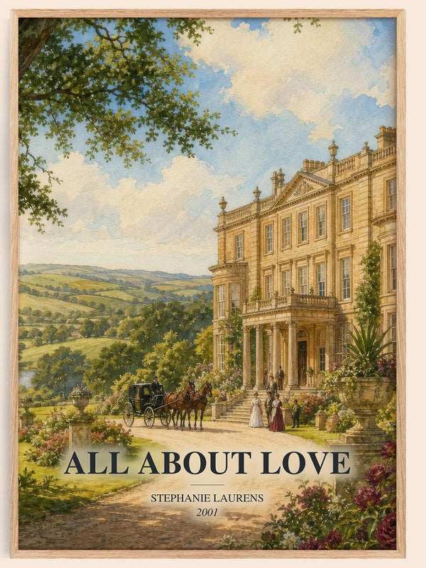 All About Love watercolour book poster by Stephanie Laurens – framed literary art print